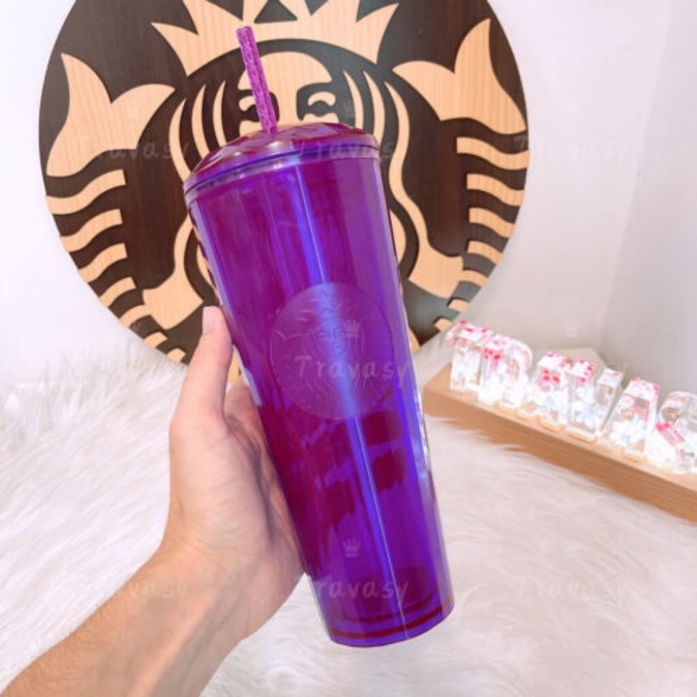 🔥🔥🔥2022 Starbucks Purple Dome Cold Cup Straw Cup 24oz tumbler with SKU